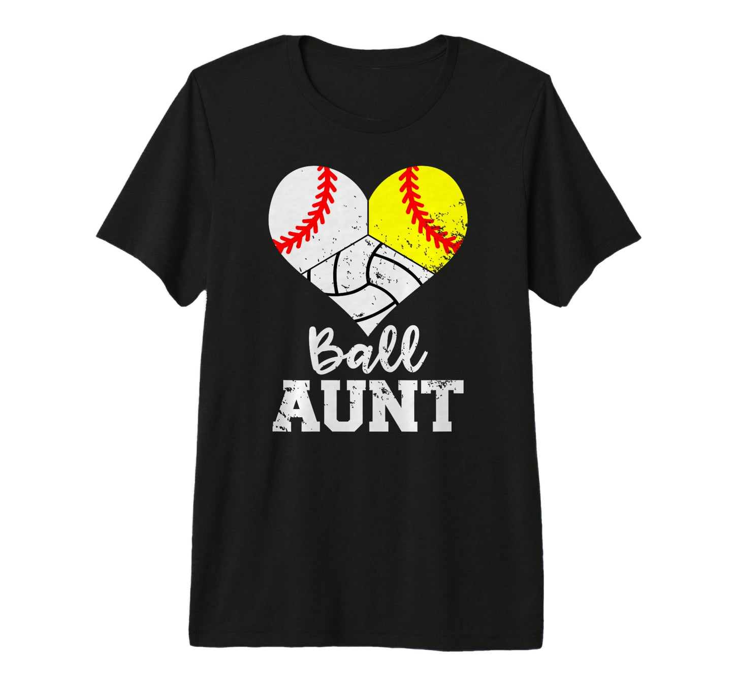Ball Aunt Baseball Softball Volleyball T-Shirt - Graphic Print for Adults - T-Shirt, Sweatshirt, Hoodie