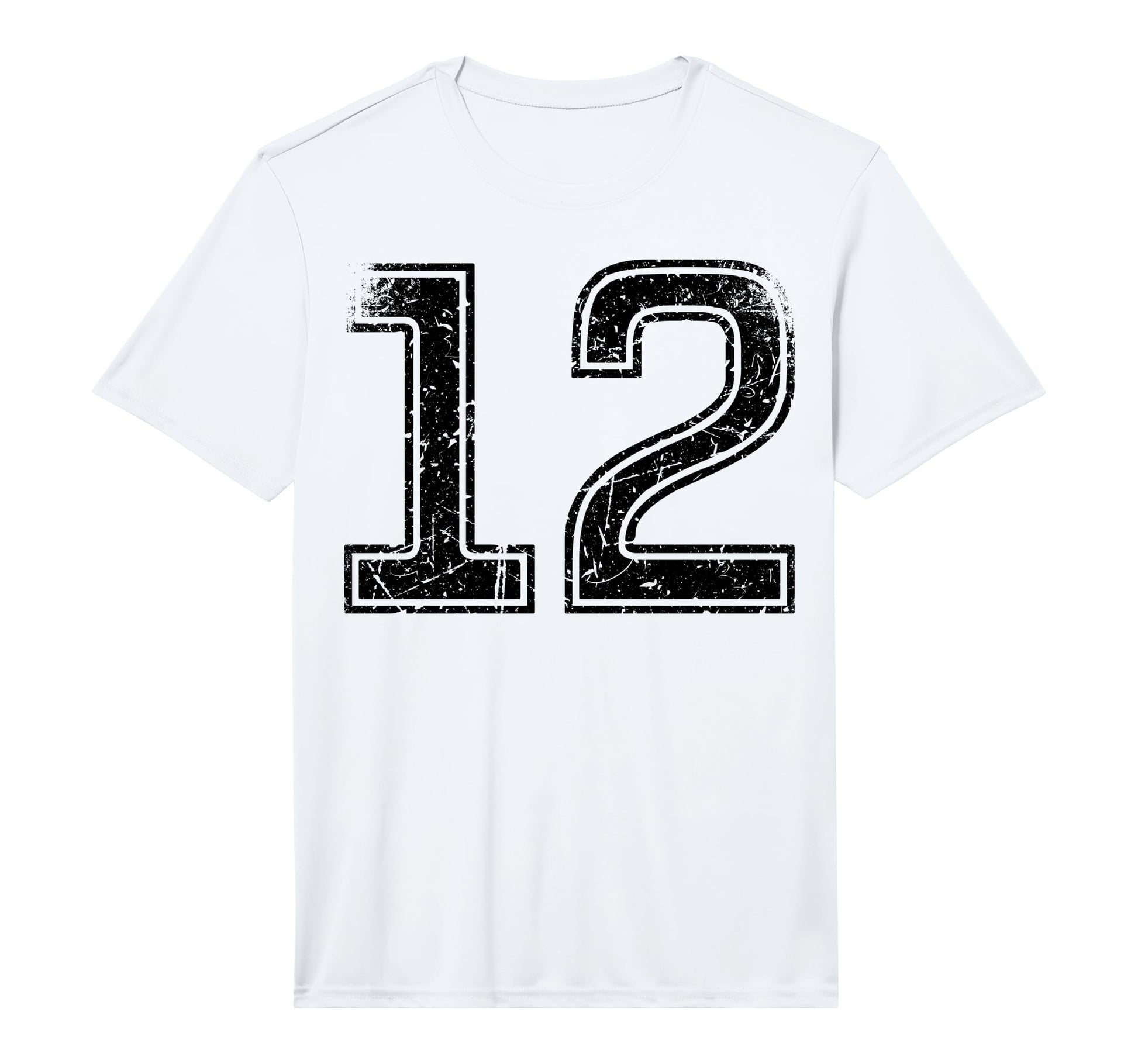 Black Sport Team Number 12 Performance T-Shirt - Graphic Print for Adults - T-Shirt, Sweatshirt, Hoodie