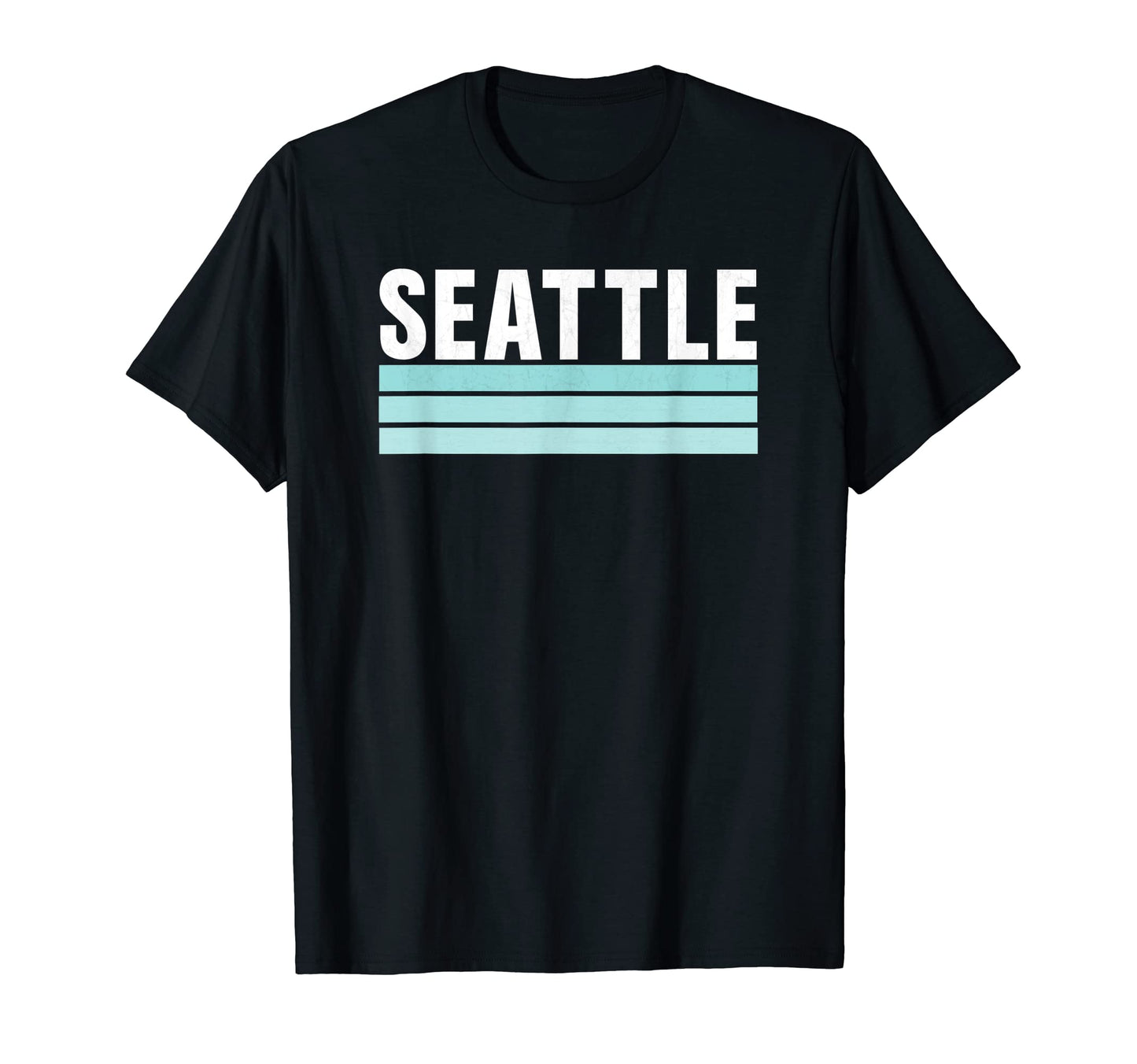 Seattle Blue Light Blue Striped Seattle T-Shirt - Trendy Graphic Men Women - T-Shirt, Sweatshirt, Hoodie