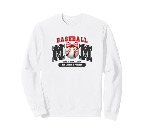 Baseball Mom Bow Ball Red Black Sweatshirt - Trendy Graphic Men Women - T-Shirt, Sweatshirt, Hoodie