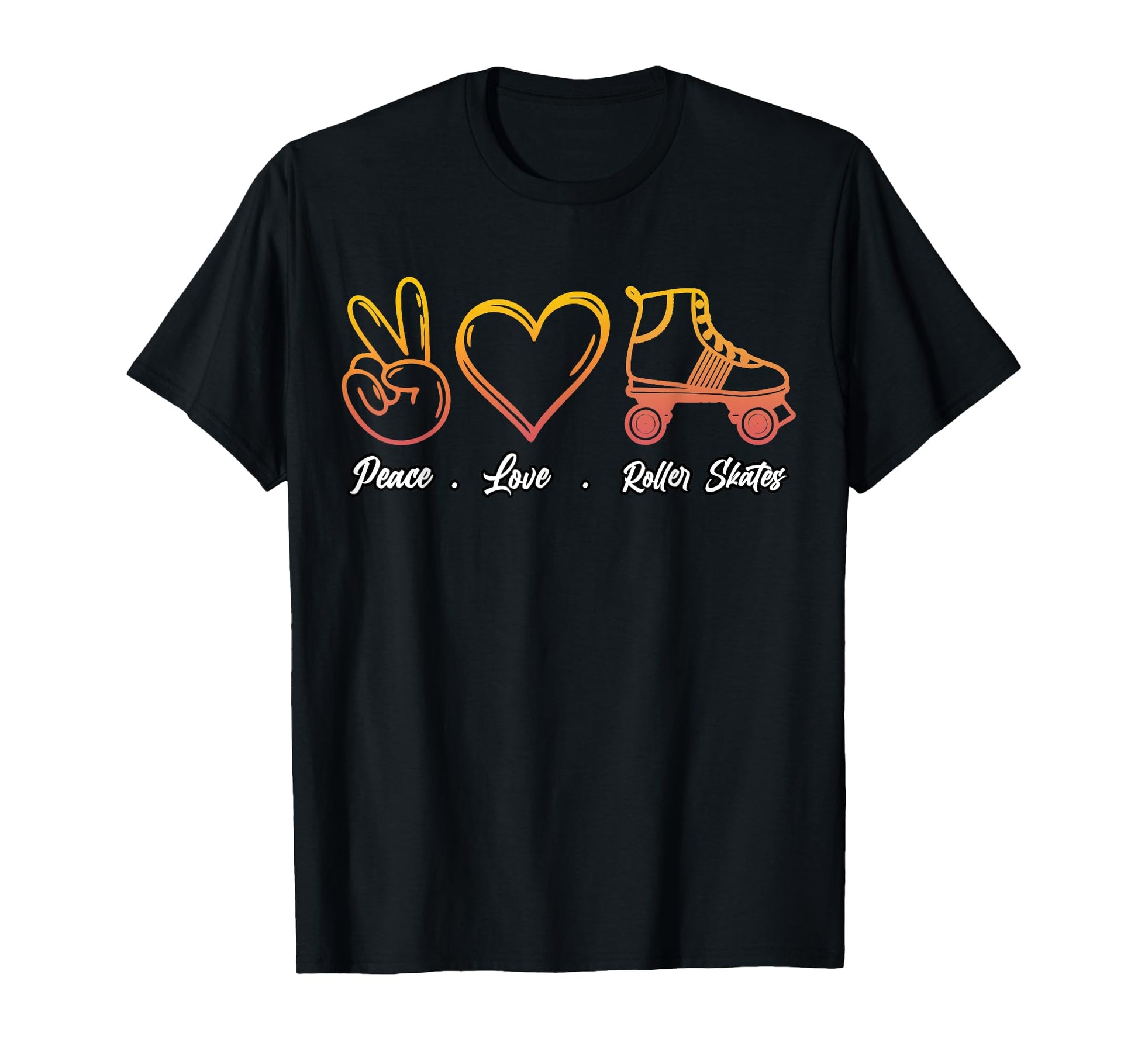 Peace Love Roller Skates T-Shirt - Novelty Apparel Unisex - T-Shirt, Sweatshirt, Hoodie