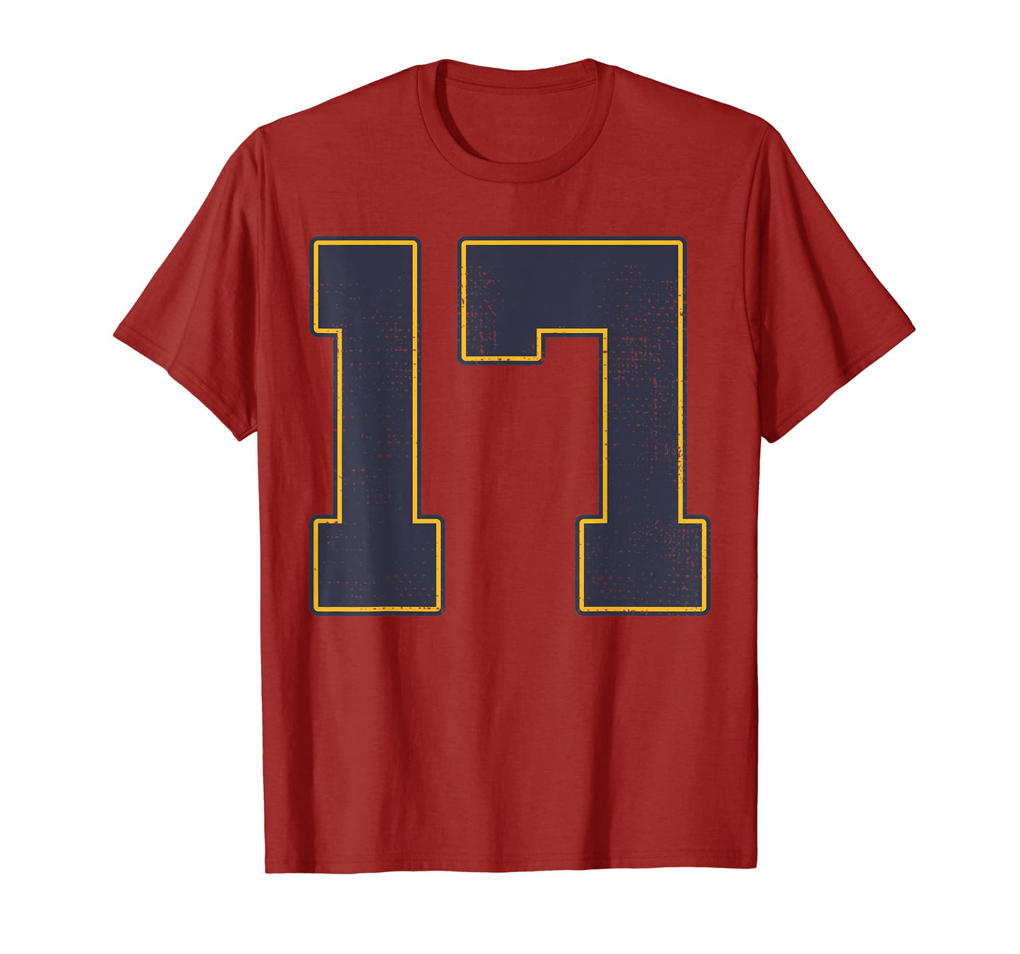 17 Outline Number 17 Fan Varsity T-Shirt - Casual Everyday Wear Unisex - T-Shirt, Sweatshirt, Hoodie
