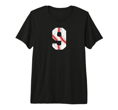 Baseball Player Jersey Number 9 9 T-Shirt - Trendy Graphic for Adults - T-Shirt, Sweatshirt, Hoodie