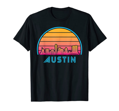 Austin Texas Skyline City T-Shirt - Casual Everyday Wear for Adults - T-Shirt, Sweatshirt, Hoodie