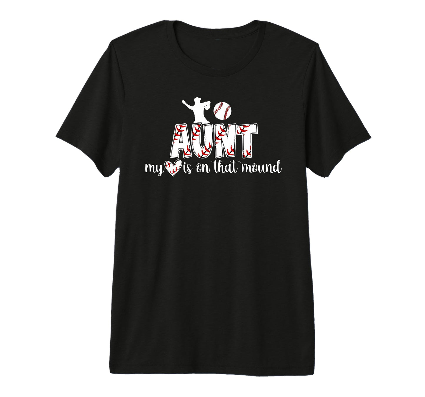 Proud Baseball Pitcher Aunt Baseball T-Shirt - Graphic Print Unisex - T-Shirt, Sweatshirt, Hoodie