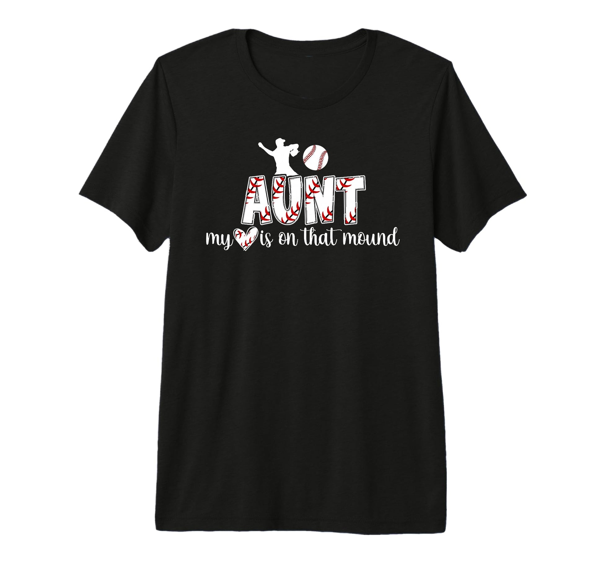 Proud Baseball Pitcher Aunt Baseball T-Shirt - Graphic Print Unisex - T-Shirt, Sweatshirt, Hoodie