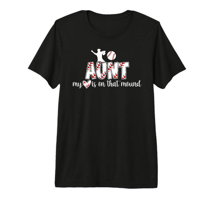 Proud Baseball Pitcher Aunt Baseball T-Shirt - Graphic Print Unisex - T-Shirt, Sweatshirt, Hoodie