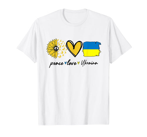 Peace Love Ukraine Sunflower Flag T-Shirt - Aesthetic Graphic for Adults - T-Shirt, Sweatshirt, Hoodie