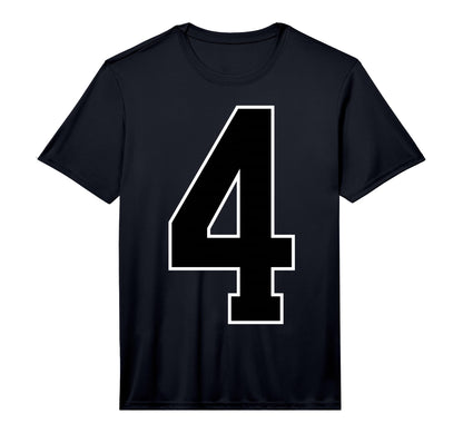 Black Sports Team Number 4 T-Shirt - Minimalist Print for Adults - T-Shirt, Sweatshirt, Hoodie
