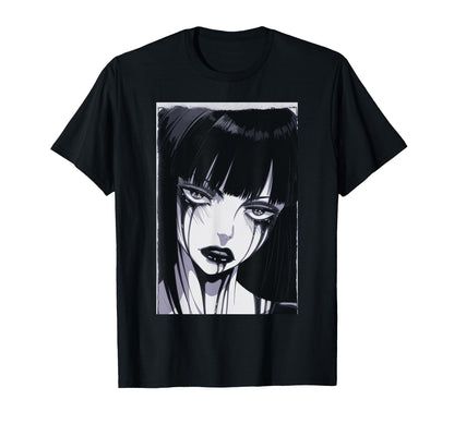 90S Horror Anime Gothic Grunge T-Shirt - Fun Novelty Design for Adults - T-Shirt, Sweatshirt, Hoodie