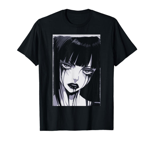 90S Horror Anime Gothic Grunge T-Shirt - Fun Novelty Design for Adults - T-Shirt, Sweatshirt, Hoodie