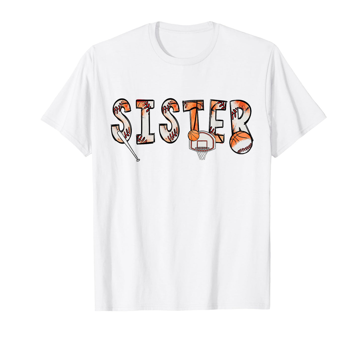 Sister Both Half Basketball T-Shirt - Casual Everyday Wear for Adults - T-Shirt, Sweatshirt, Hoodie