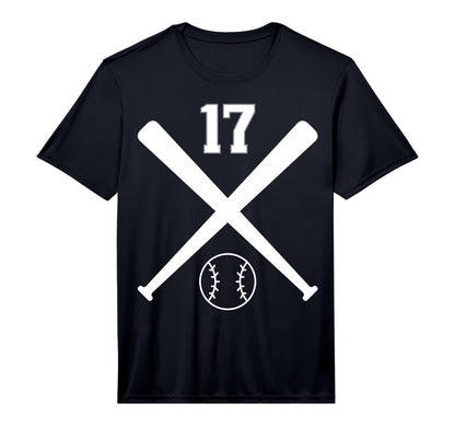 Baseball Softball Number 17 T-Shirt - Minimalist Print Men Women - T-Shirt, Sweatshirt, Hoodie