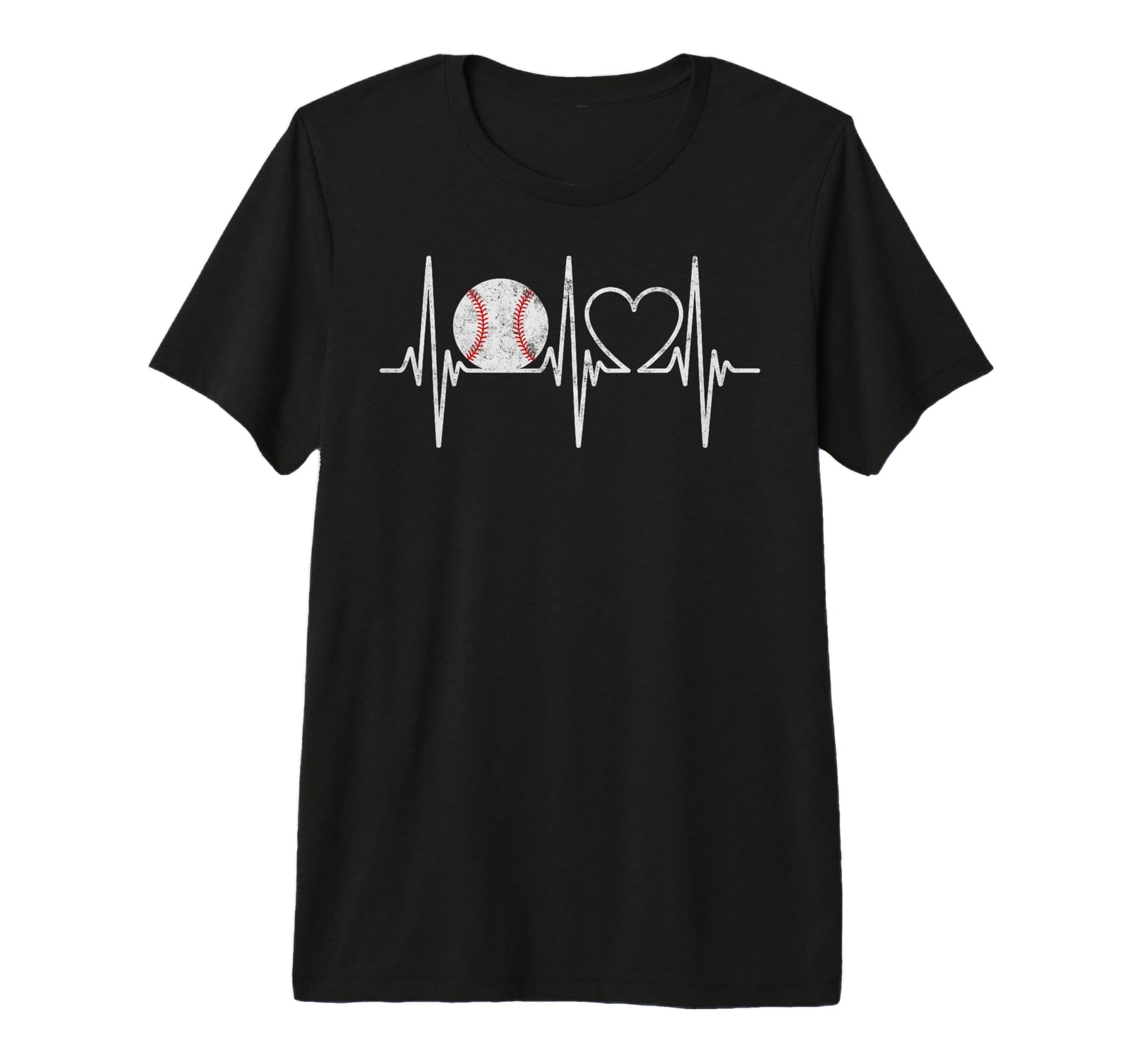 Baseball Player Heartbeat Coach Dad T-Shirt - Fun Novelty Design Men Women - T-Shirt, Sweatshirt, Hoodie