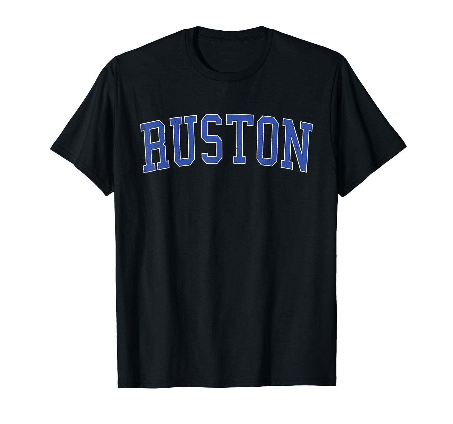 Ruston La Distressed Blue Varsity T-Shirt - Graphic Print Men Women - T-Shirt, Sweatshirt, Hoodie