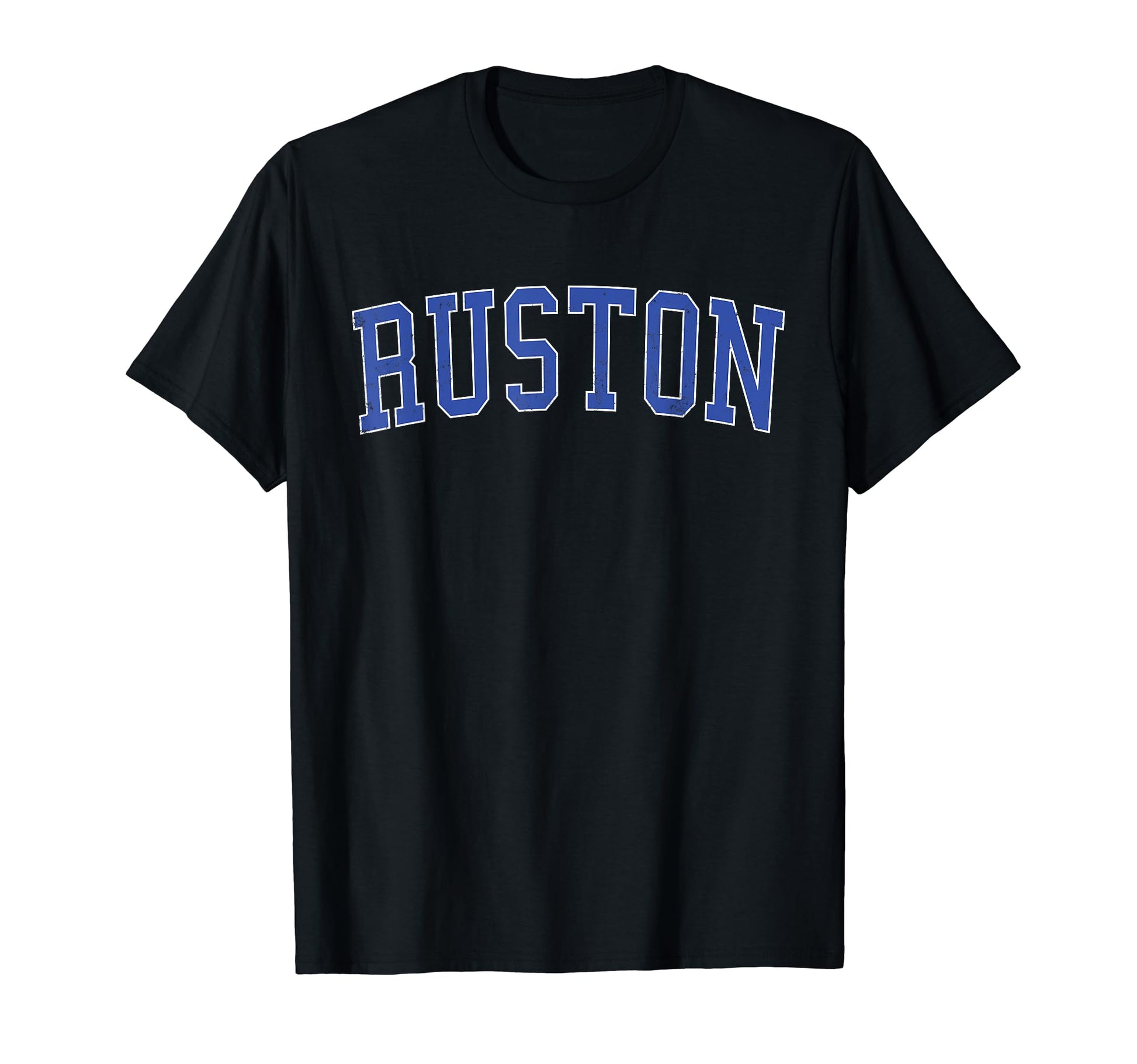 Ruston La Distressed Blue Varsity T-Shirt - Graphic Print Men Women - T-Shirt, Sweatshirt, Hoodie