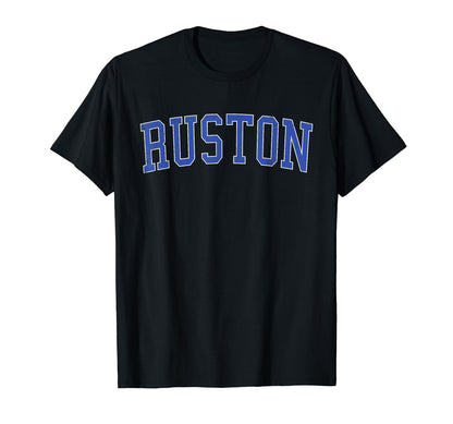 Ruston La Distressed Blue Varsity T-Shirt - Graphic Print Men Women - T-Shirt, Sweatshirt, Hoodie
