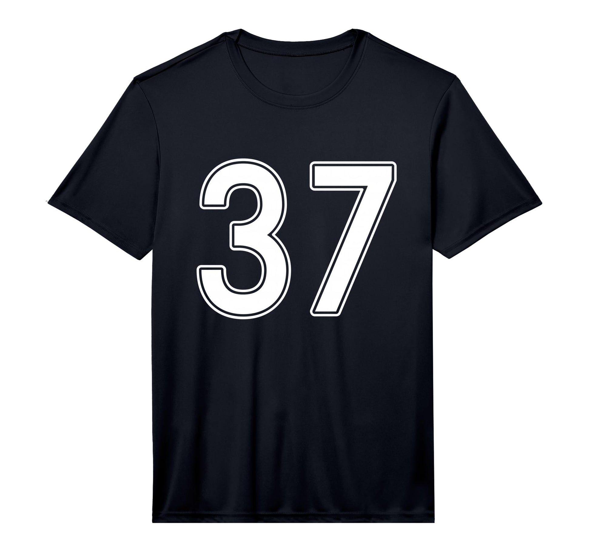 White Sports Team Number 37 Performance T-Shirt - Graphic Print Unisex - T-Shirt, Sweatshirt, Hoodie