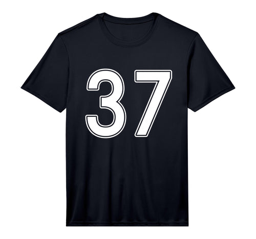 White Sports Team Number 37 Performance T-Shirt - Graphic Print Unisex - T-Shirt, Sweatshirt, Hoodie