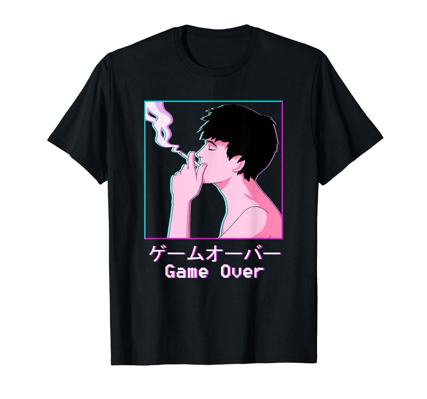 Sad Game Over Japanese Glitch T-Shirt - Novelty Apparel Men Women - T-Shirt, Sweatshirt, Hoodie