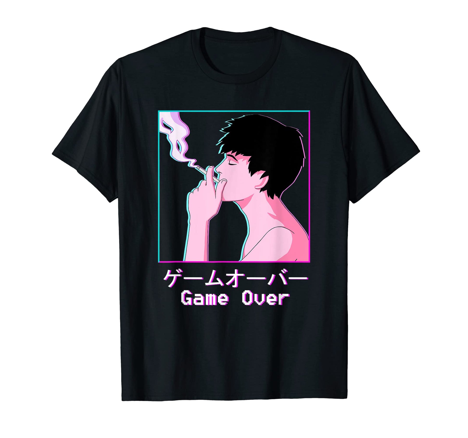 Sad Game Over Japanese Glitch T-Shirt - Novelty Apparel Men Women - T-Shirt, Sweatshirt, Hoodie