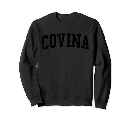 Covina Ca Distressed Black Varsity Sweatshirt - Custom Art Print for Adults - T-Shirt, Sweatshirt, Hoodie