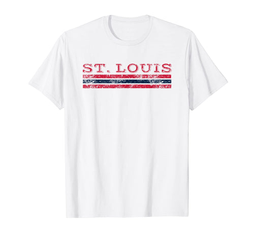 St Louis Missouri Weathered Stripe T-Shirt - Fun Novelty Design for Adults - T-Shirt, Sweatshirt, Hoodie