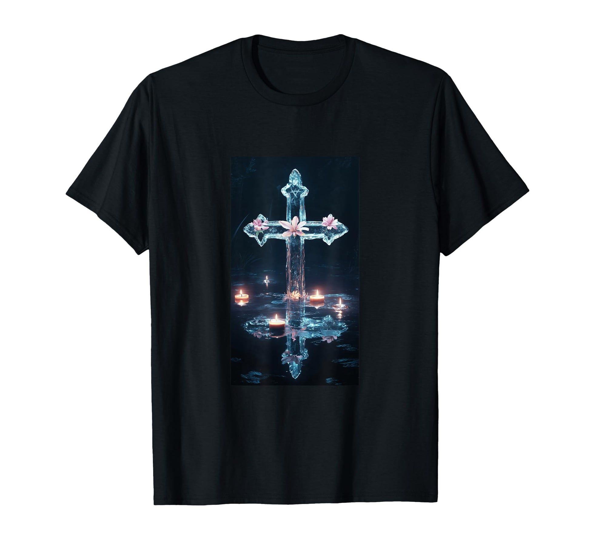 Gothic Cross Grunge Aesthetic Y2K T-Shirt - Fun Novelty Design for Adults - T-Shirt, Sweatshirt, Hoodie