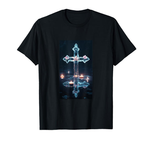 Gothic Cross Grunge Aesthetic Y2K T-Shirt - Fun Novelty Design for Adults - T-Shirt, Sweatshirt, Hoodie