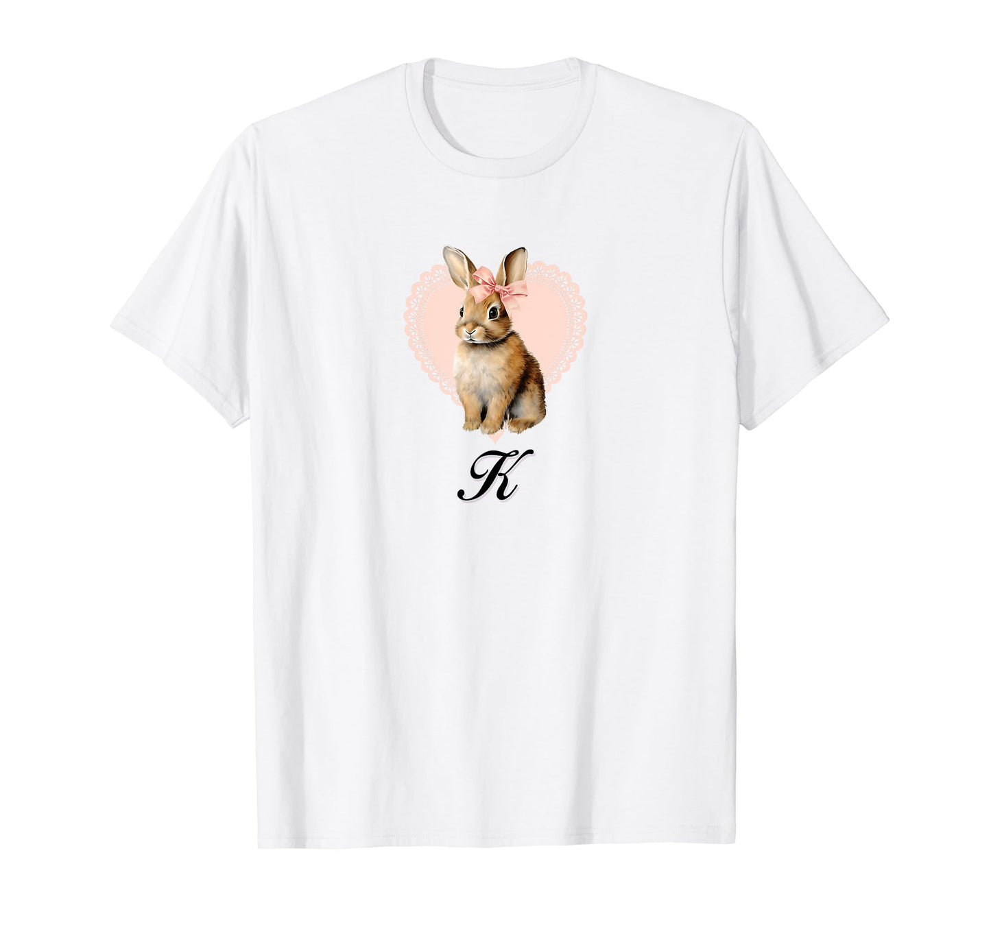 K Bunny Coquette Bow Girlcore Y2K T-Shirt - Aesthetic Graphic for Adults - T-Shirt, Sweatshirt, Hoodie