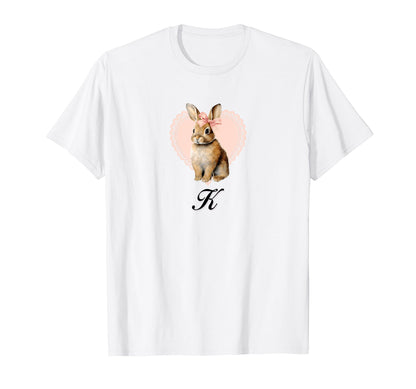 K Bunny Coquette Bow Girlcore Y2K T-Shirt - Aesthetic Graphic for Adults - T-Shirt, Sweatshirt, Hoodie