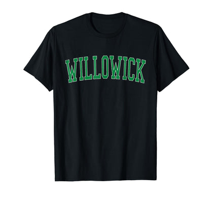 Willowick Oh Distressed Green Varsity T-Shirt - Trendy Graphic for Adults - T-Shirt, Sweatshirt, Hoodie