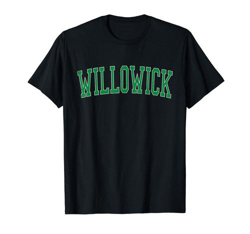 Willowick Oh Distressed Green Varsity T-Shirt - Trendy Graphic for Adults - T-Shirt, Sweatshirt, Hoodie