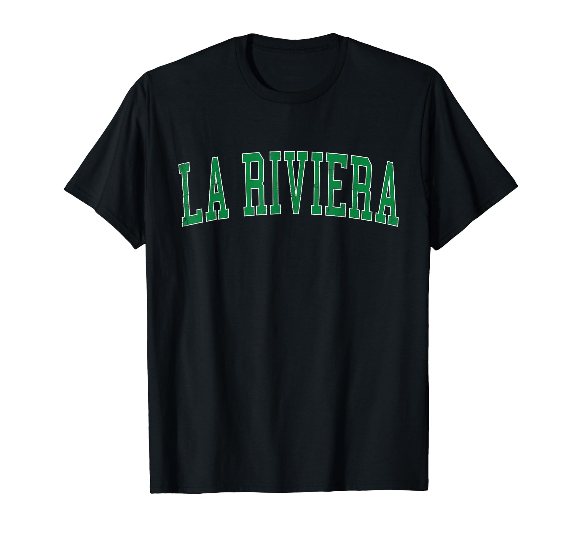 La Riviera Ca Distressed Green Varsity T-Shirt - Unique Graphic Unisex - T-Shirt, Sweatshirt, Hoodie