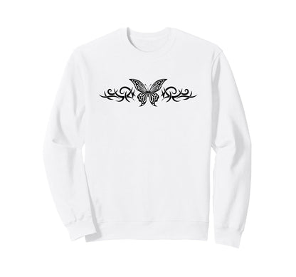 Fairycore Butterfly Tattoo Sweatshirt - Casual Everyday Wear for Adults - T-Shirt, Sweatshirt, Hoodie