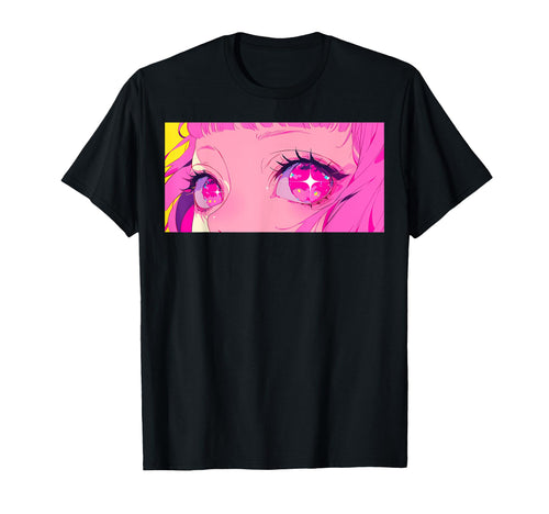 Anime Eyes Japanese Vaporwave T-Shirt - Streetwear Style for Adults - T-Shirt, Sweatshirt, Hoodie
