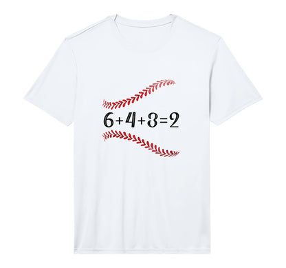 6 4 3 2 Double Play Baseball Player T-Shirt - Novelty Apparel for Adults - T-Shirt, Sweatshirt, Hoodie