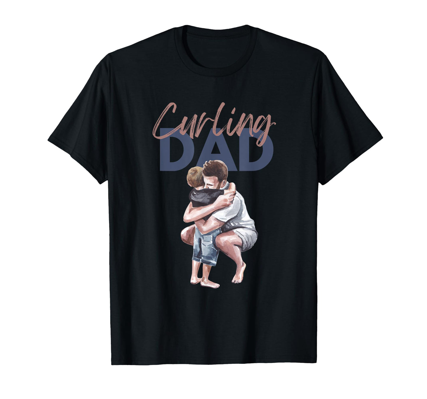 Curling Dad Fathers Day Sports Winter T-Shirt - Custom Art Print Men Women - T-Shirt, Sweatshirt, Hoodie