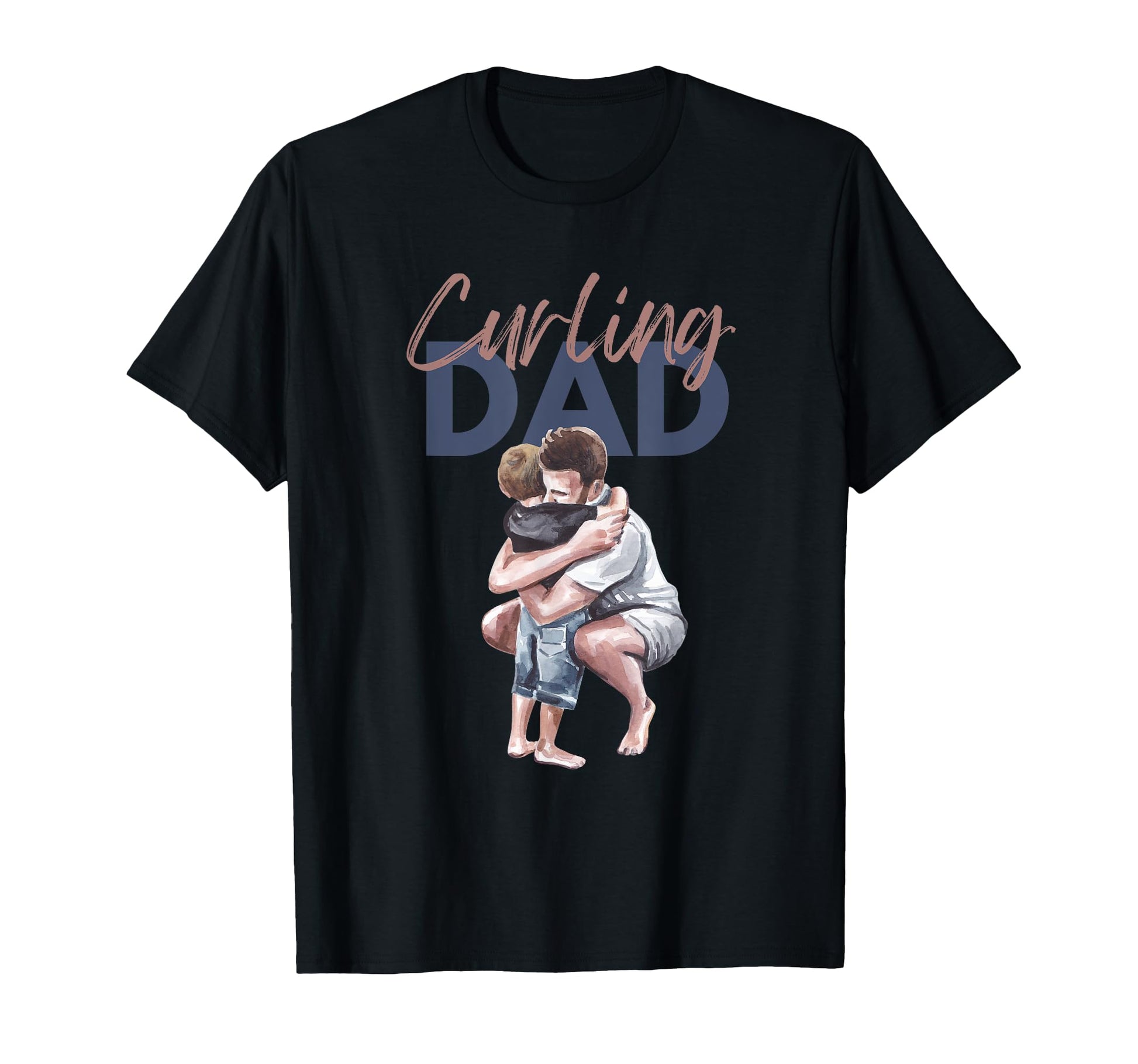 Curling Dad Fathers Day Sports Winter T-Shirt - Custom Art Print Men Women - T-Shirt, Sweatshirt, Hoodie