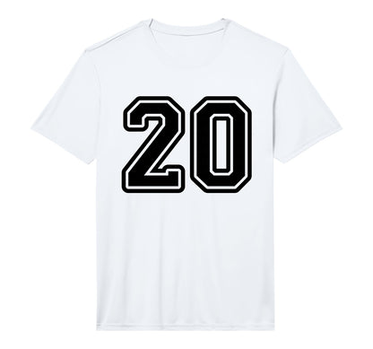 Sport Team Number 20 Performance T-Shirt - Novelty Apparel for Adults - T-Shirt, Sweatshirt, Hoodie