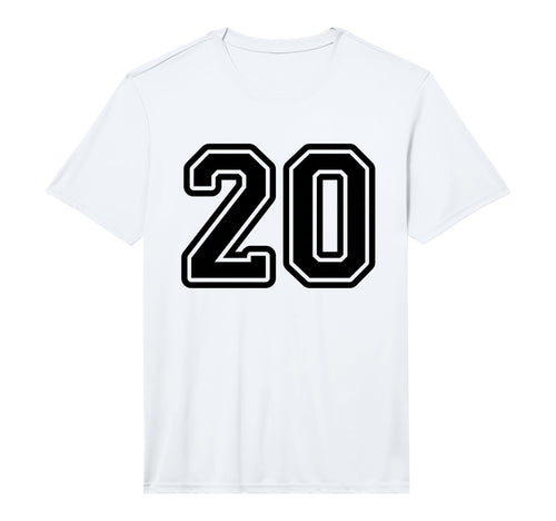 Sport Team Number 20 Performance T-Shirt - Novelty Apparel for Adults - T-Shirt, Sweatshirt, Hoodie