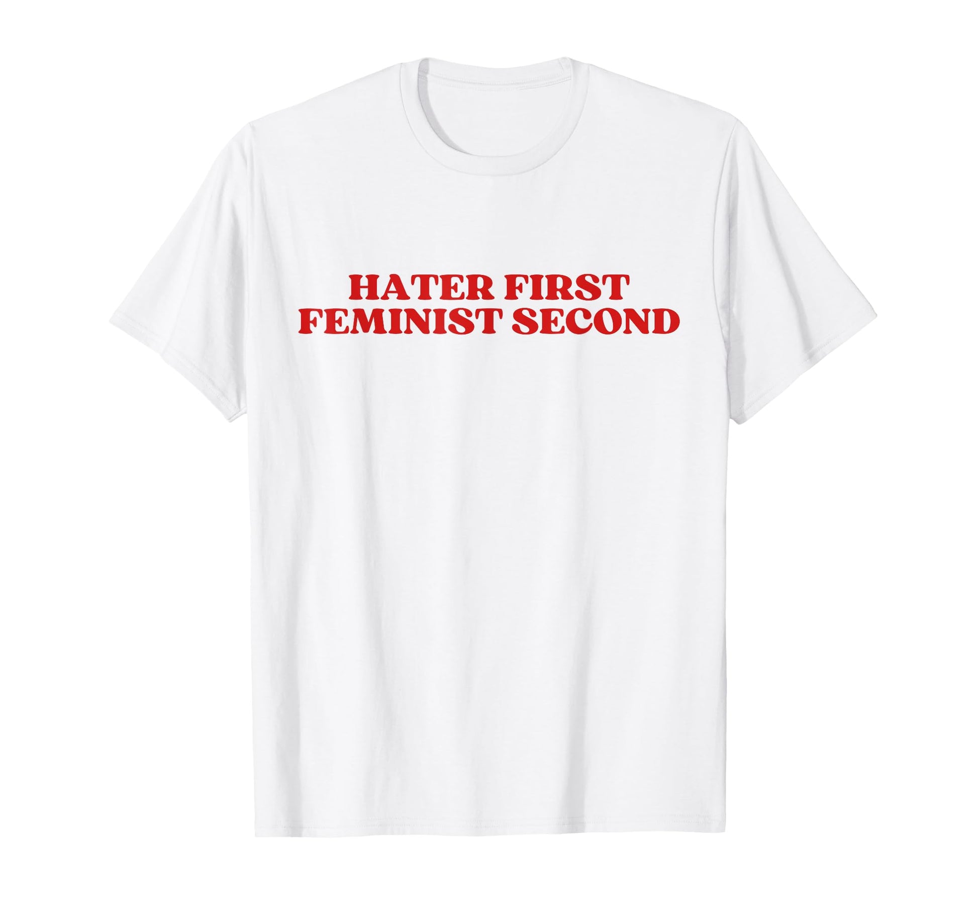 Hater First Feminist Second Y2K T-Shirt - Fun Novelty Design for Adults - T-Shirt, Sweatshirt, Hoodie
