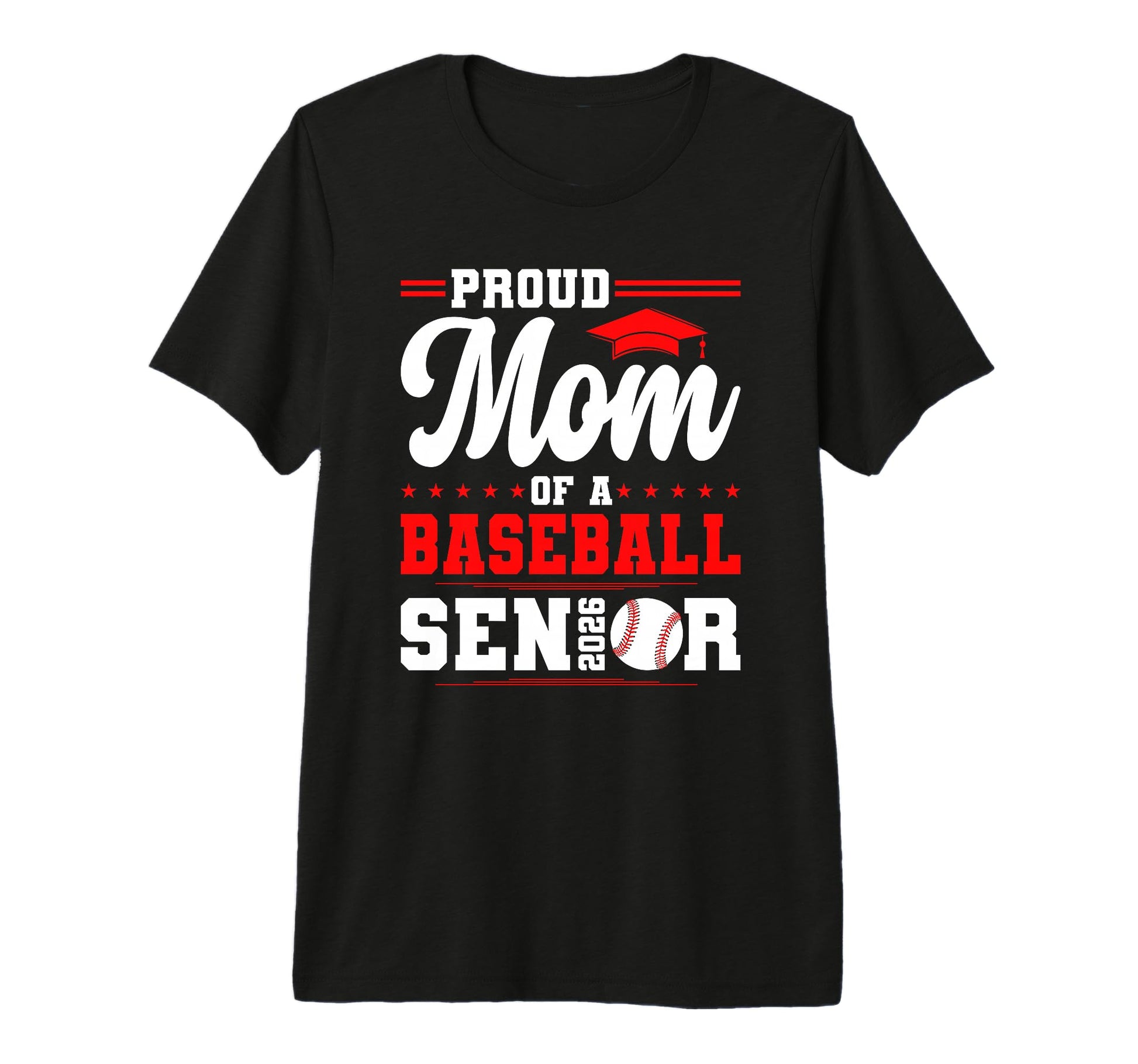 Proud Mom 2026 Senior Baseball T-Shirt - Custom Art Print Men Women - T-Shirt, Sweatshirt, Hoodie