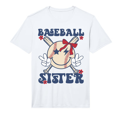 Baseball Sister Coquette Bow Sport T-Shirt - Graphic Print Men Women - T-Shirt, Sweatshirt, Hoodie