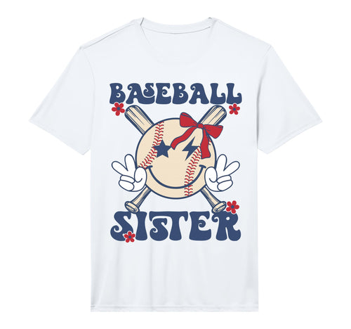 Baseball Sister Coquette Bow Sport T-Shirt - Graphic Print Men Women - T-Shirt, Sweatshirt, Hoodie