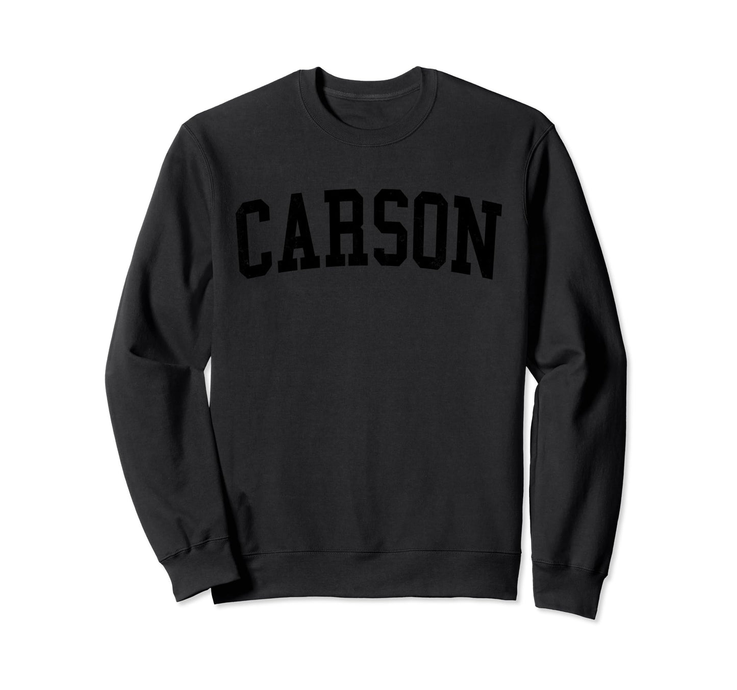 Carson Ca Distressed Black Varsity Sweatshirt - Minimalist Print Unisex - T-Shirt, Sweatshirt, Hoodie