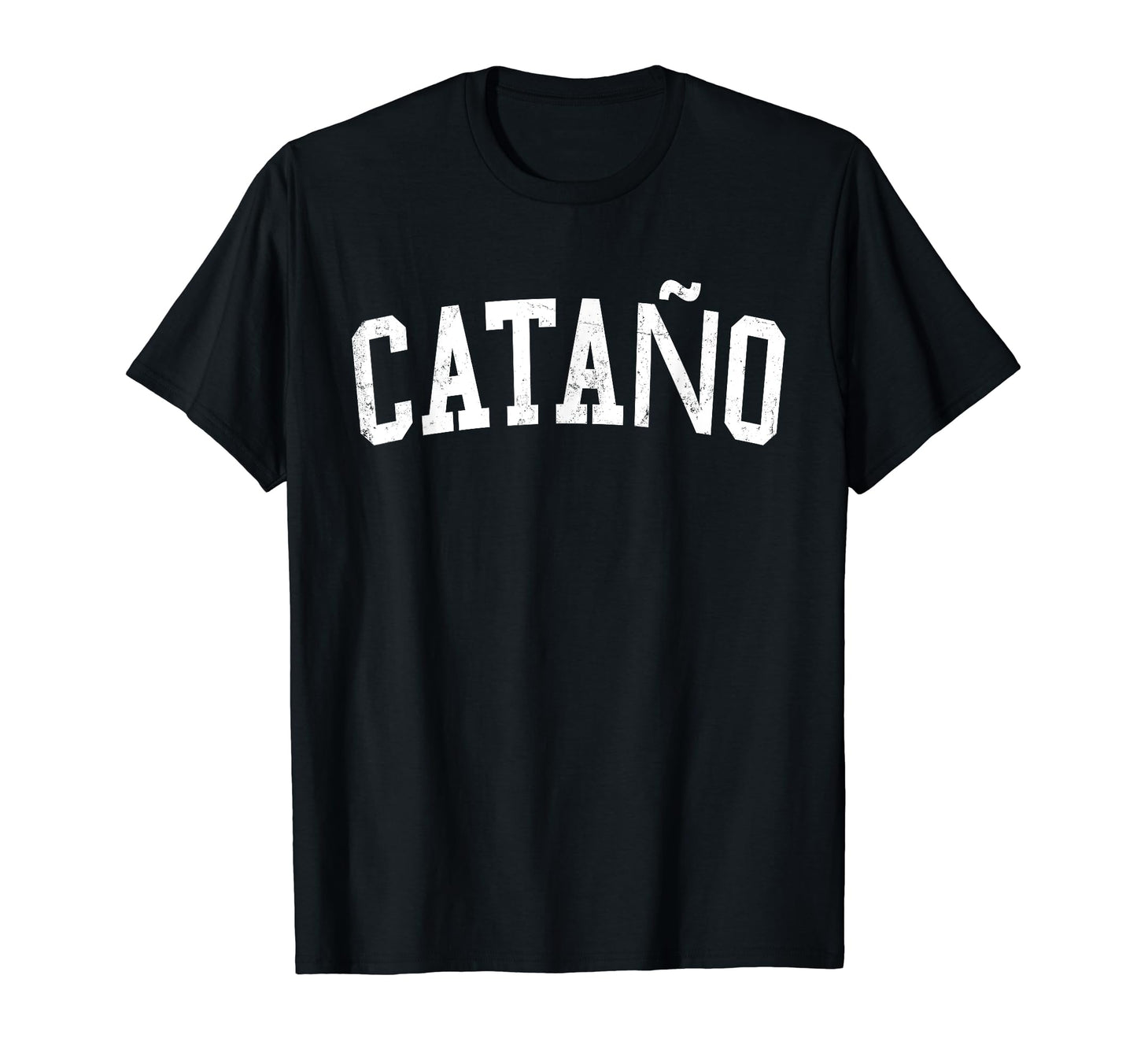 Cata O Pr Distressed White Varsity T-Shirt - Minimalist Print Unisex - T-Shirt, Sweatshirt, Hoodie