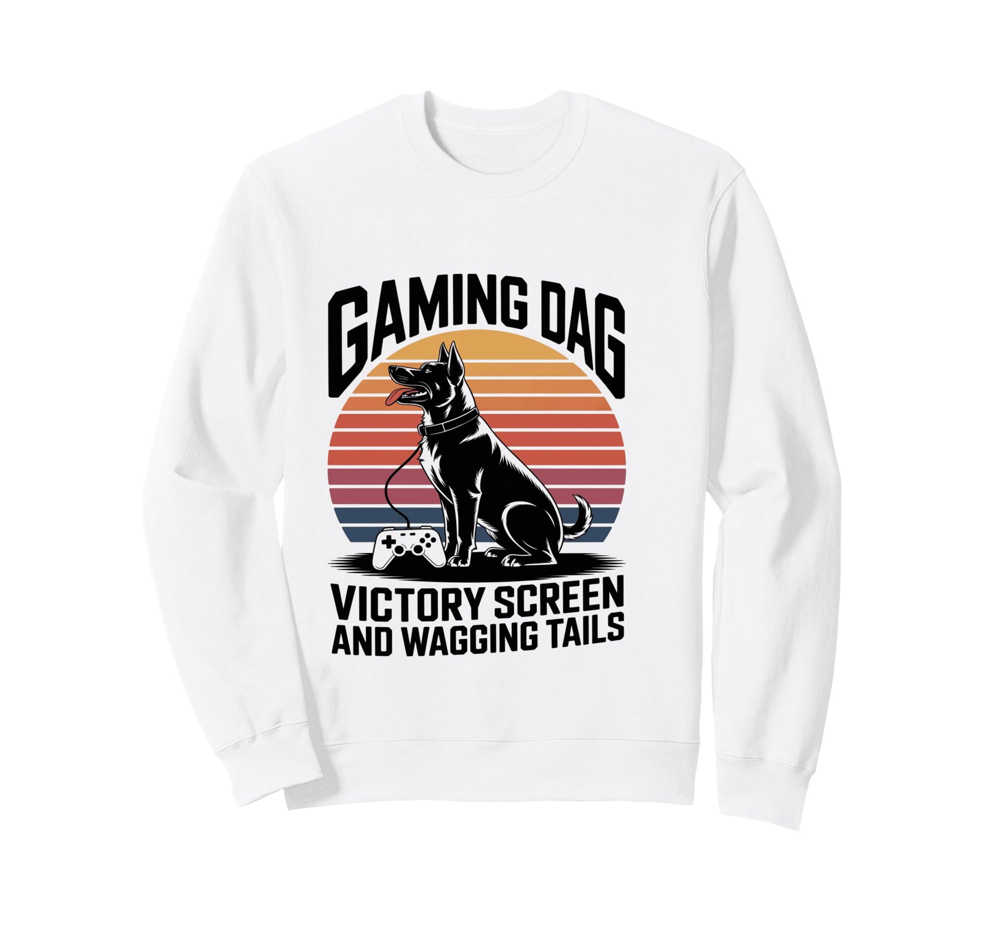 Gaming Dog Dad Victory Screen And Sweatshirt - Novelty Apparel for Adults - T-Shirt, Sweatshirt, Hoodie