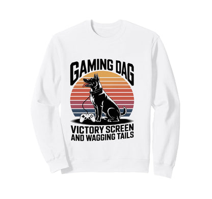 Gaming Dog Dad Victory Screen And Sweatshirt - Novelty Apparel for Adults - T-Shirt, Sweatshirt, Hoodie