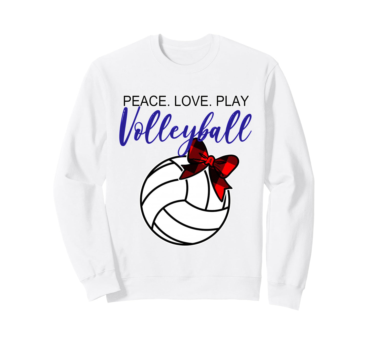 Volleyball Teen 10 12 Peace Love Sweatshirt - Trendy Graphic Unisex - T-Shirt, Sweatshirt, Hoodie